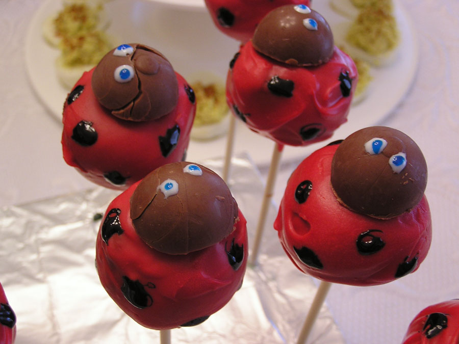 cake balls on a stick. These cake balls were made